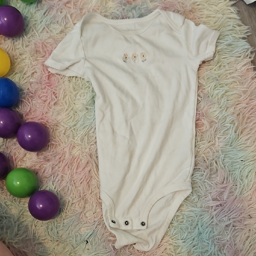 Child of Mine Cream Bodysuit with Floral Detail